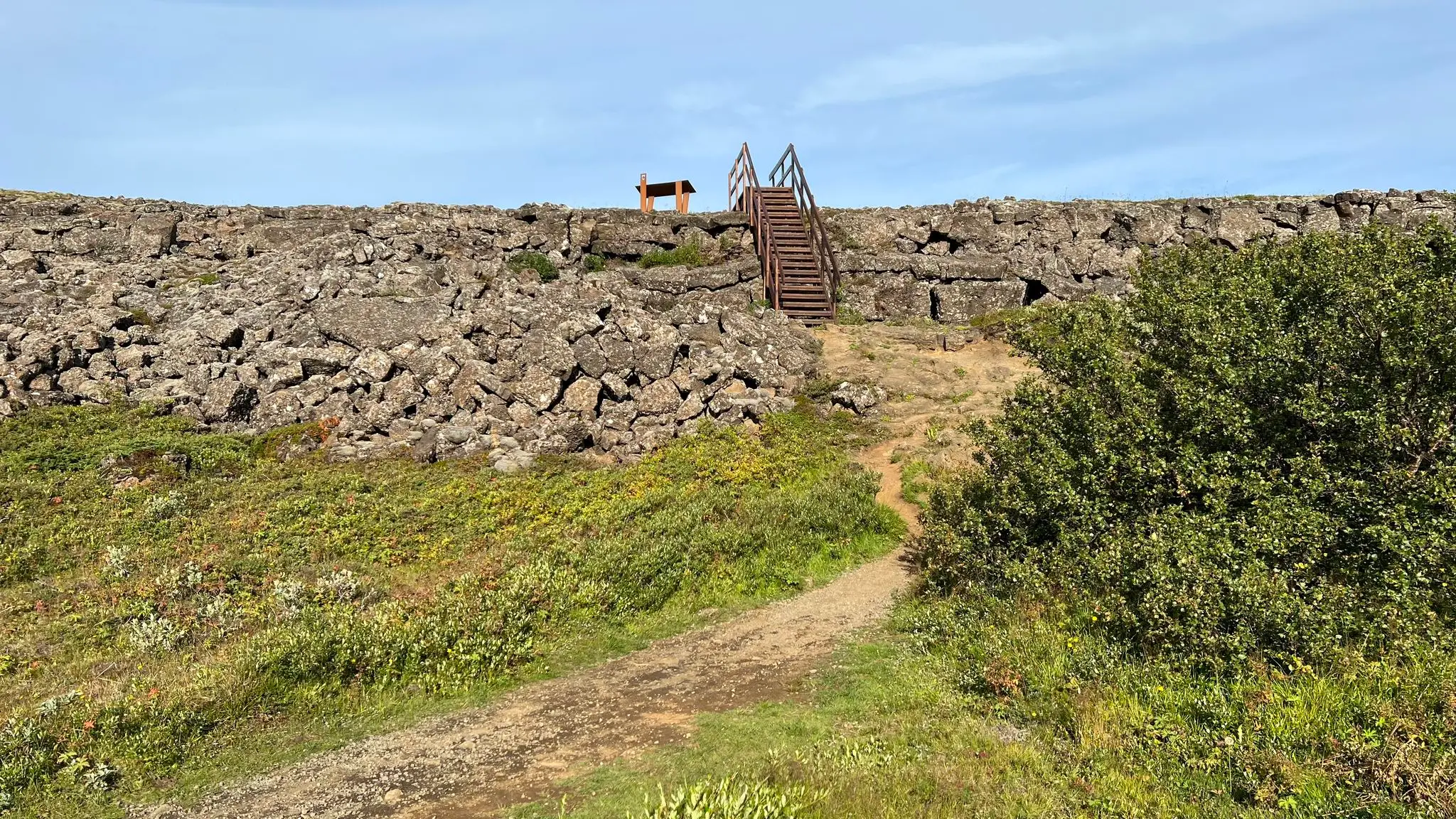 Take the staircase down to Búrfellsgjá