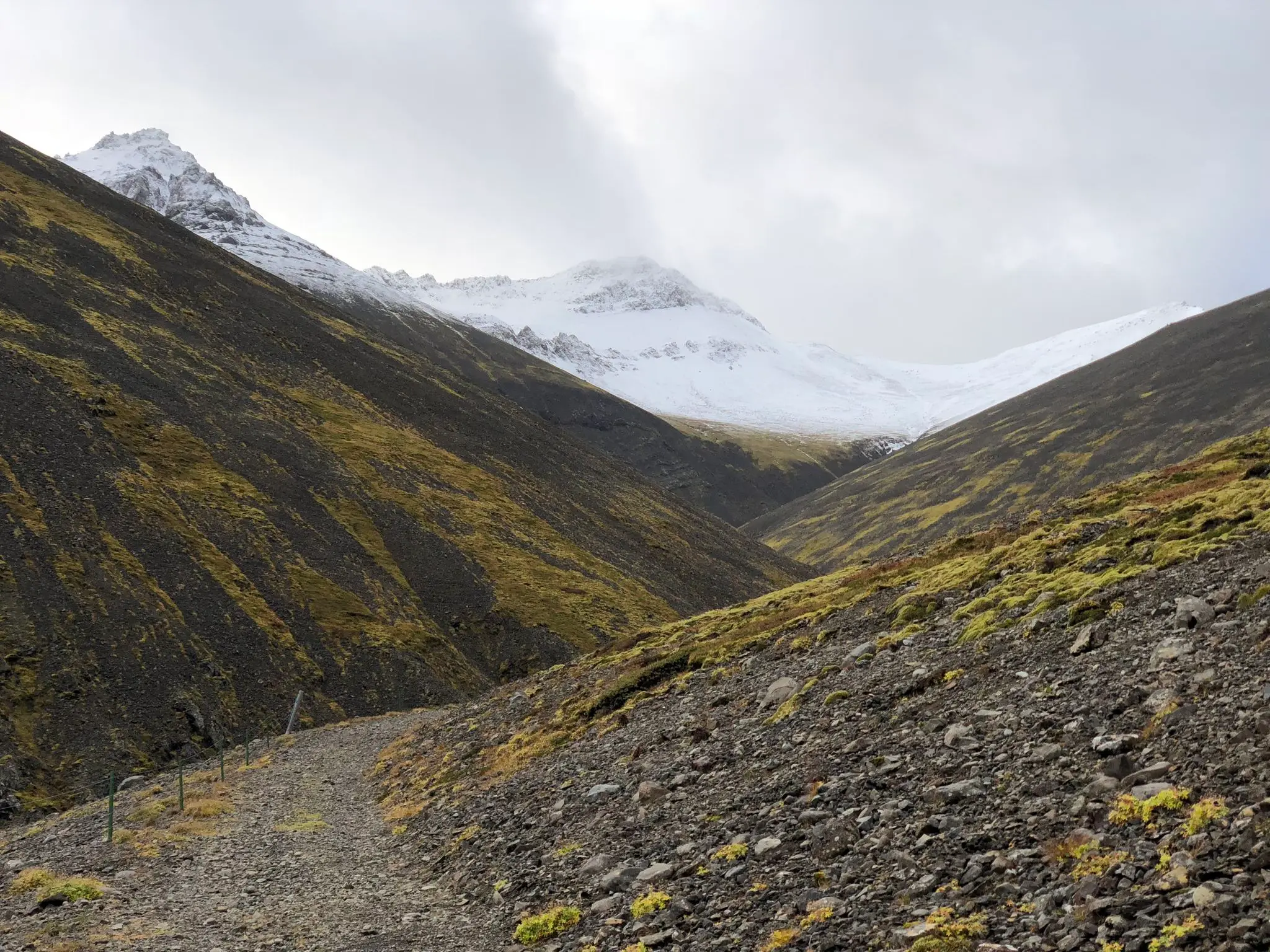 Follow the dirt track into the valley