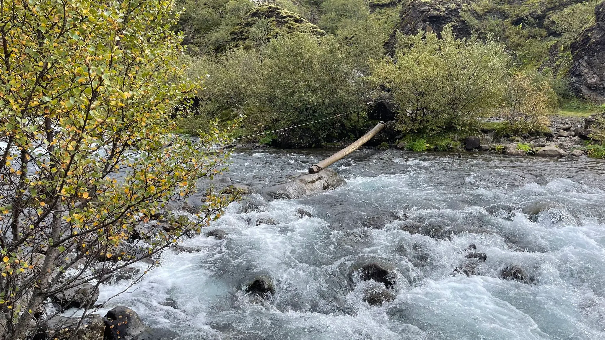 Crossing over the Botnsá downstream from Glymur