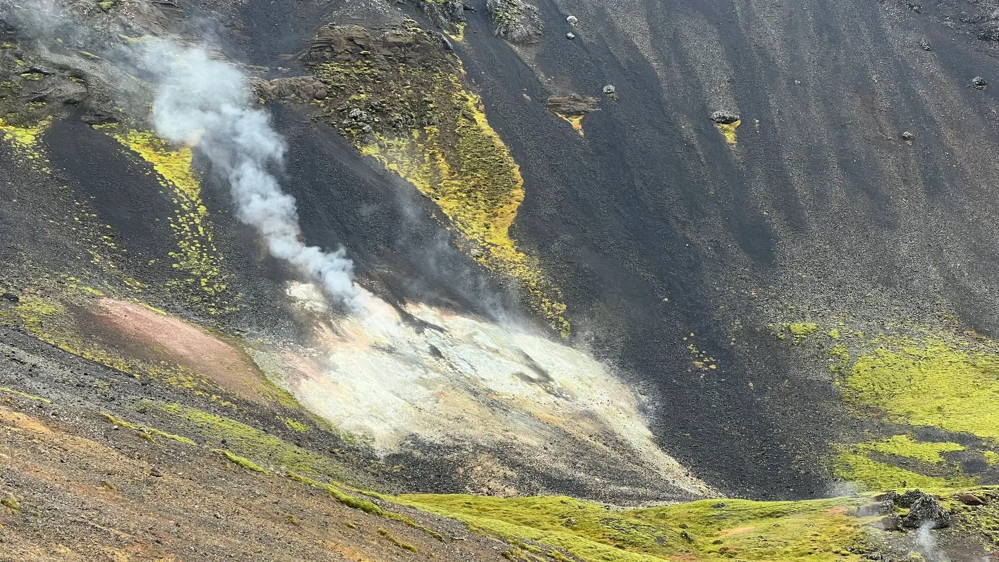 Pass geothermal area on the right