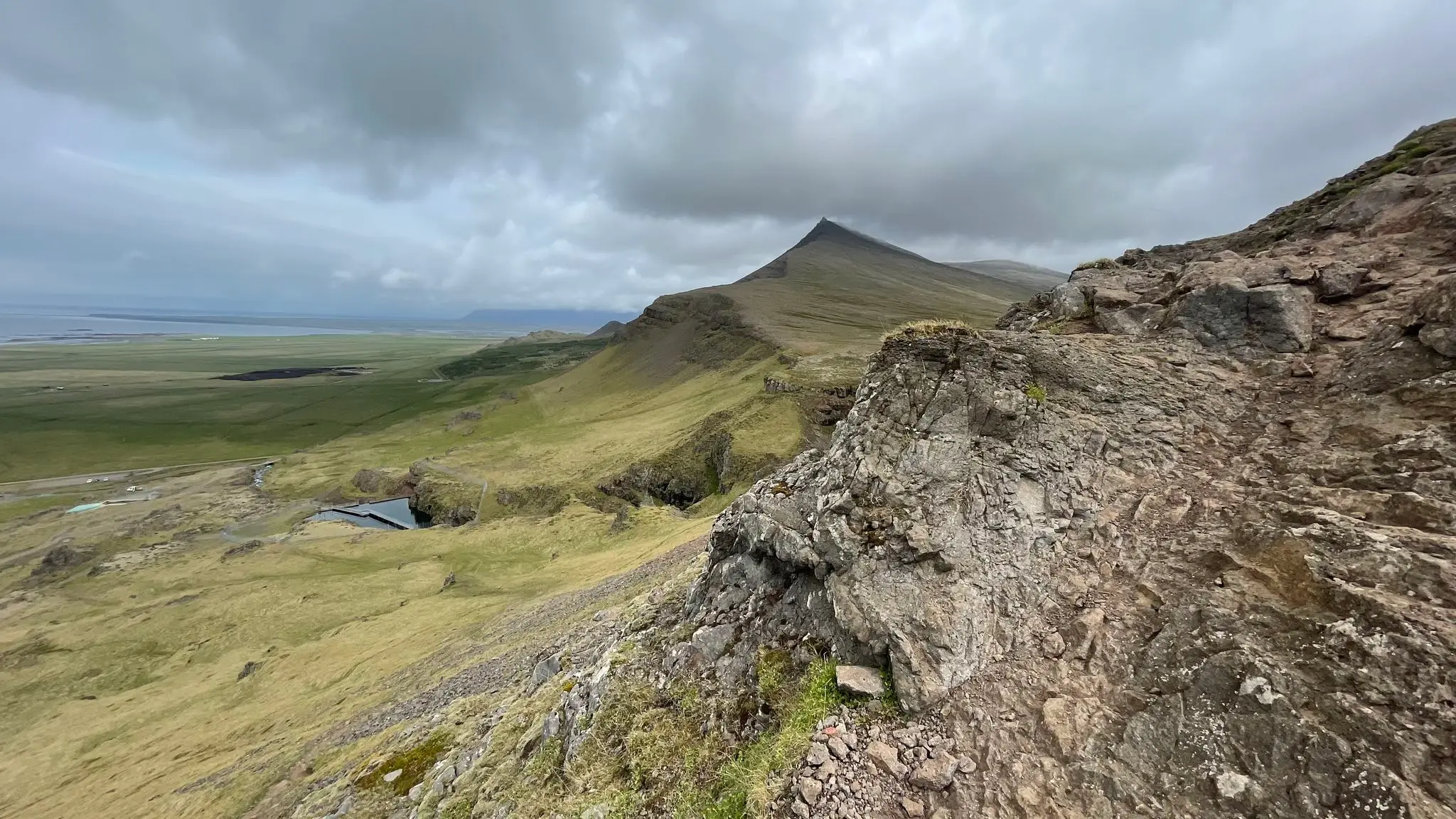 Climbing over the rock belt