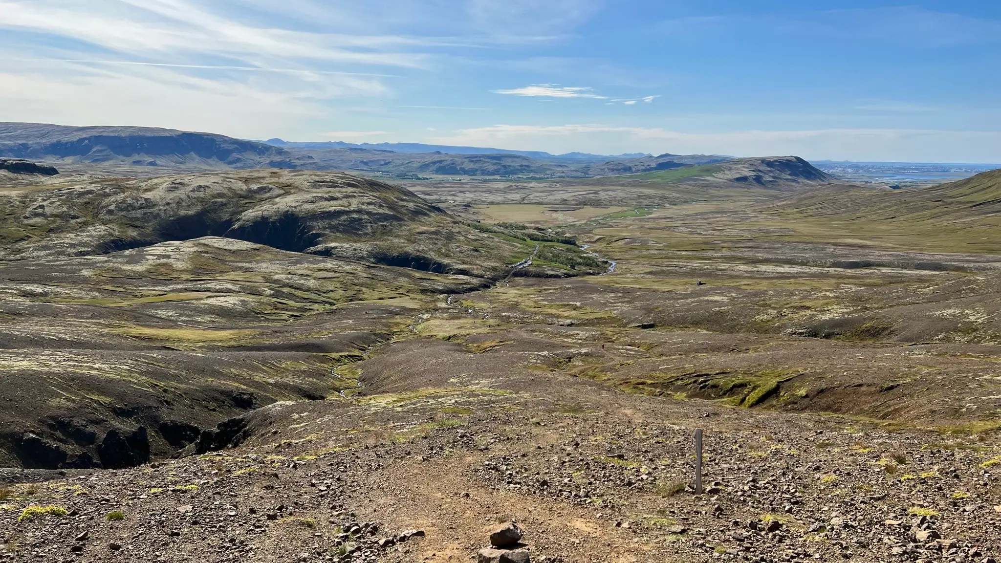 Looking back from the lower slopes