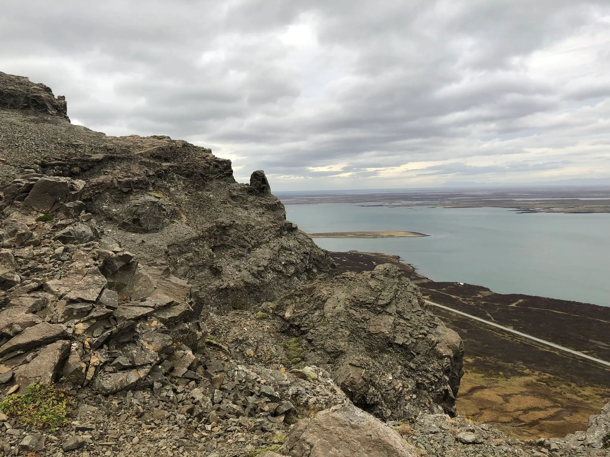 Sheer cliffs top the north-west versant