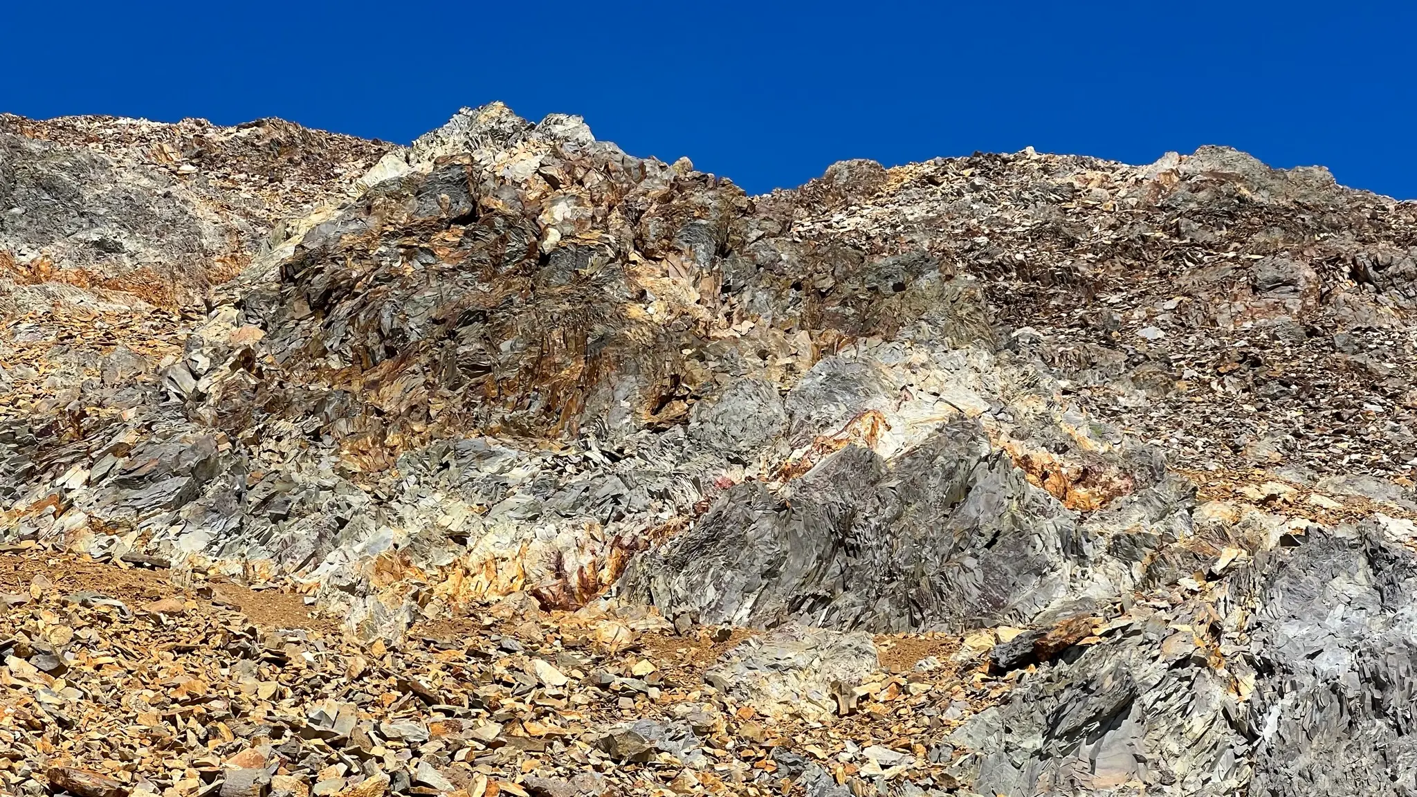 Rock outcrops near the top