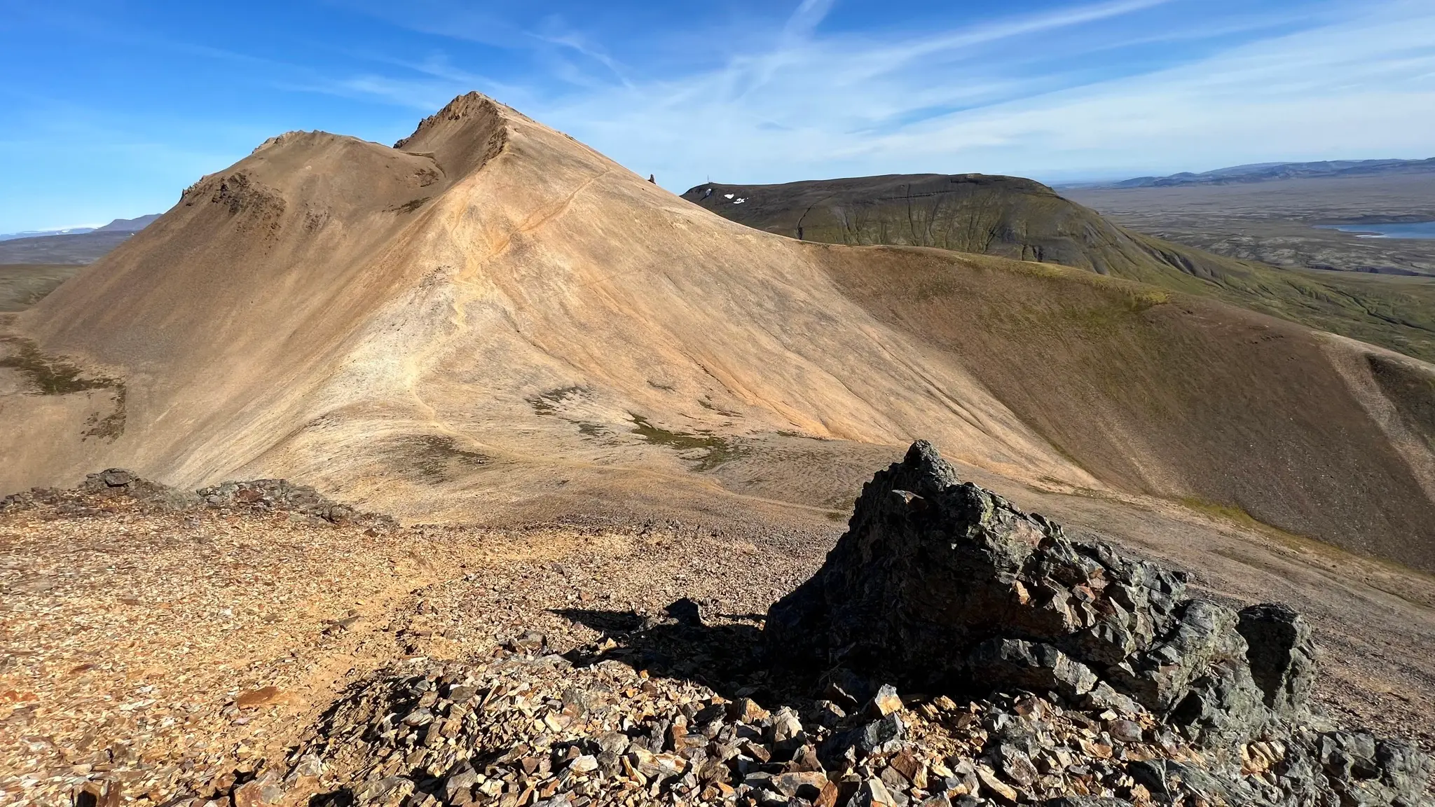 Looking back to the eastern peak