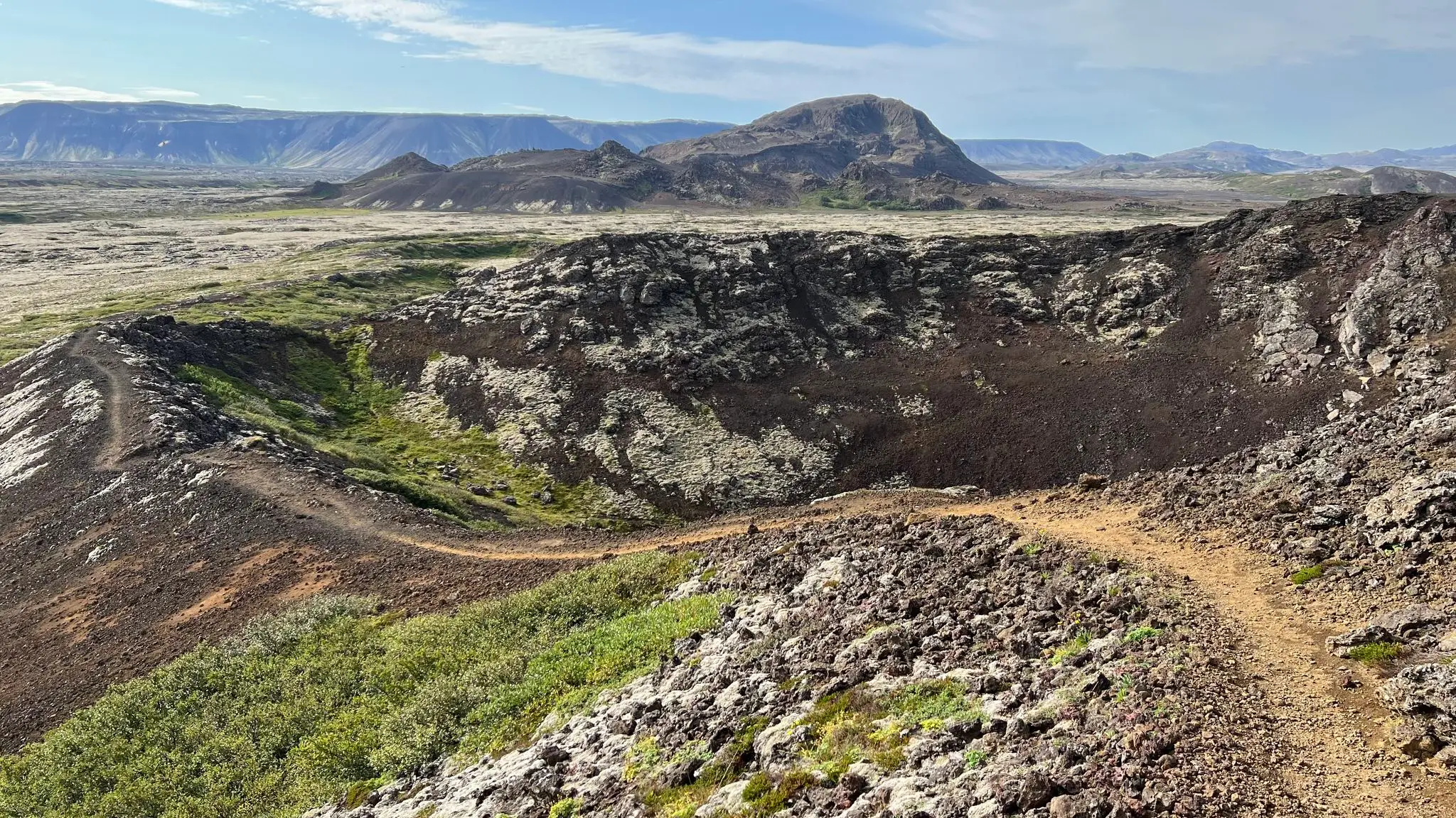 Descending towards the south side, Helgafell behind