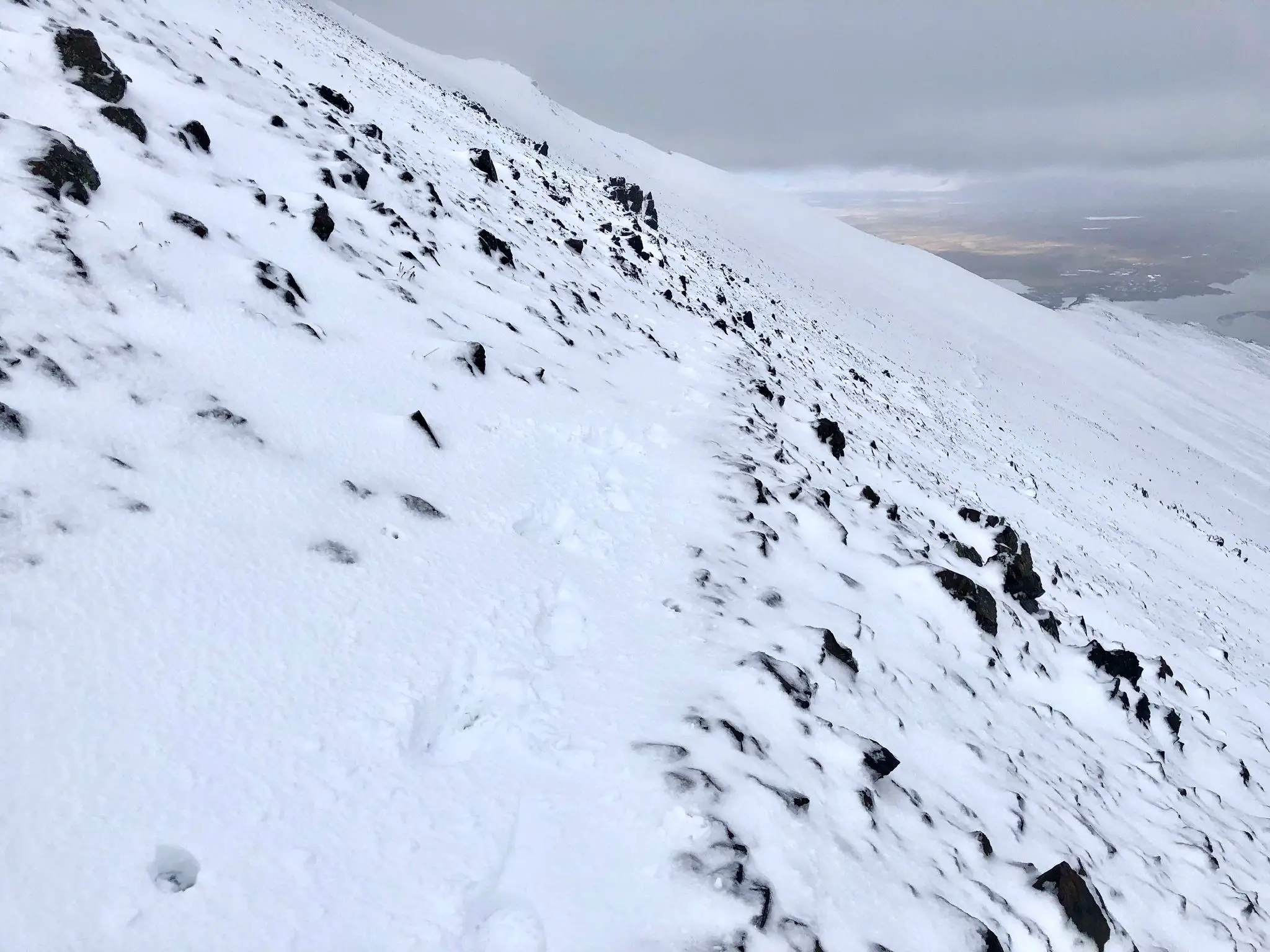 Go across the steep slope