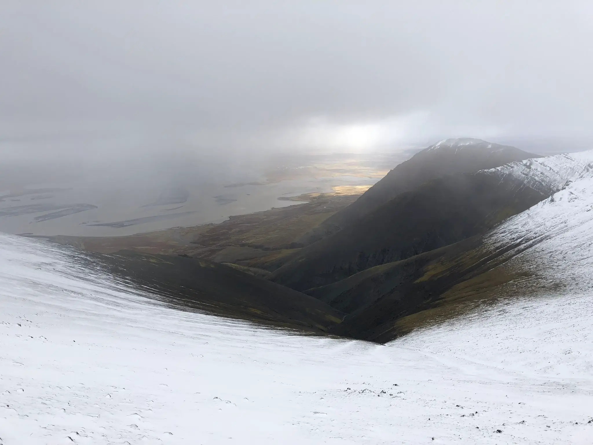 Steep drop down in the valley