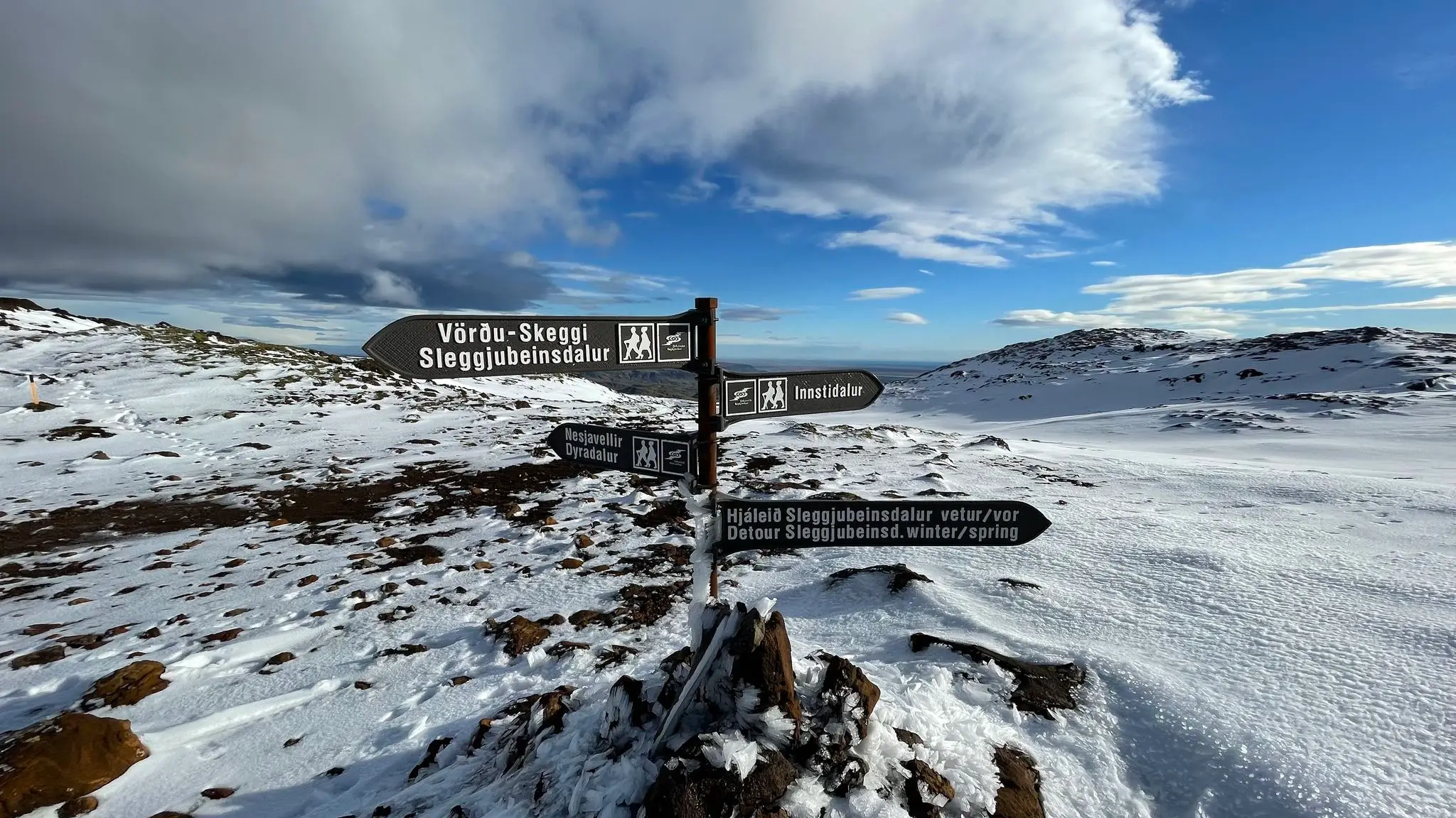 Four way intersection (winter path)