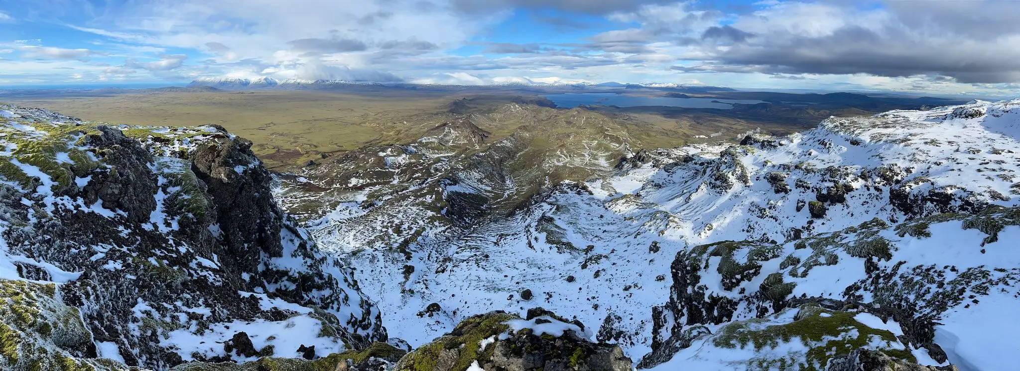 North edge view with lower Hengill ridges