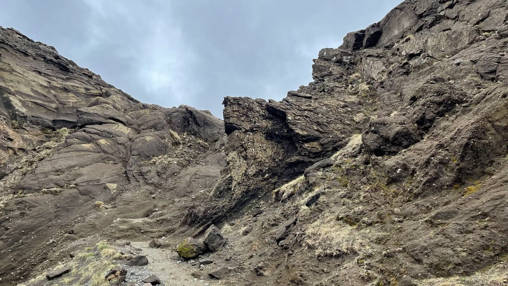 Rocky steep ascent on Helgafell
