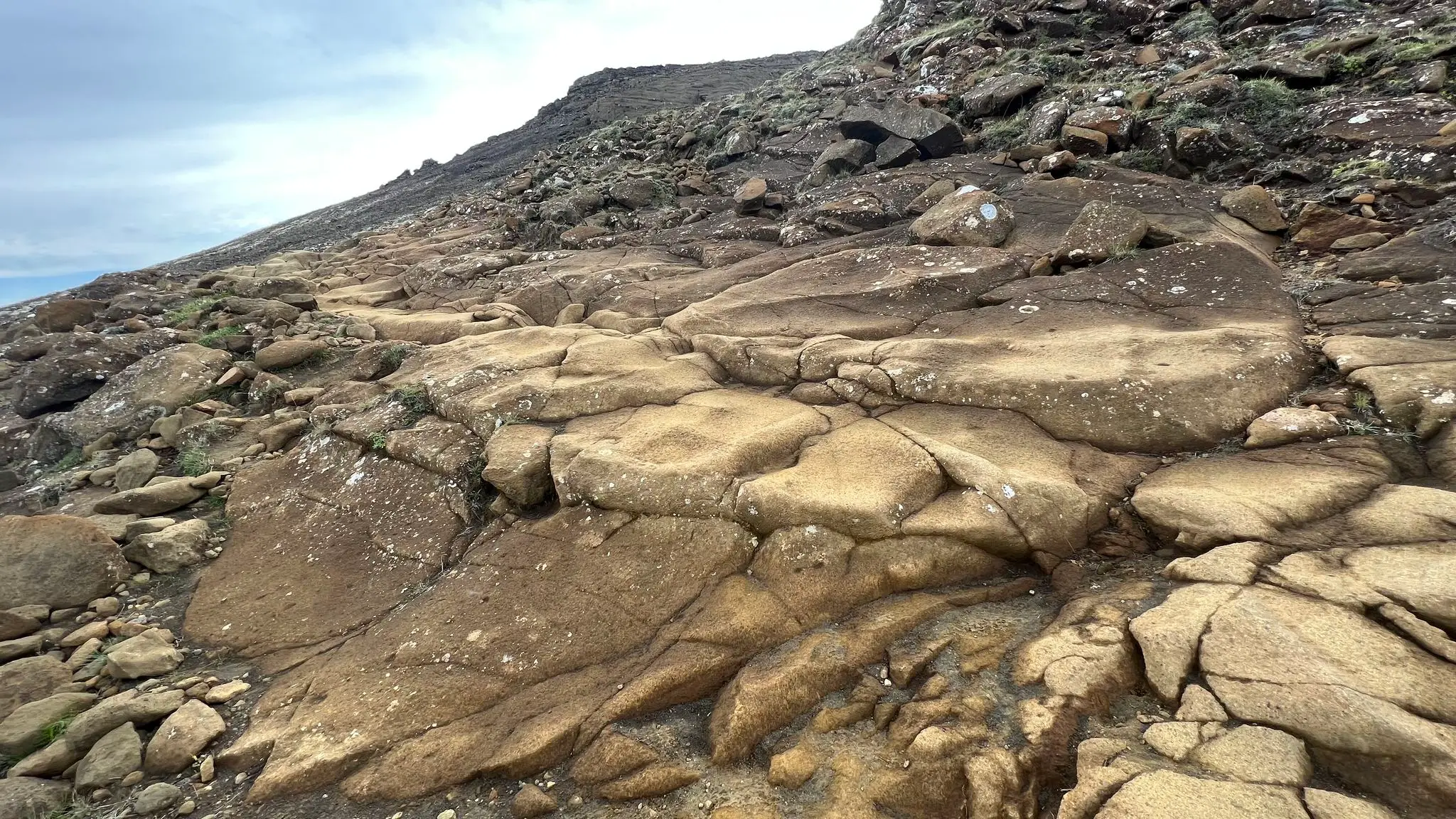 Trail continues across the weathered rock