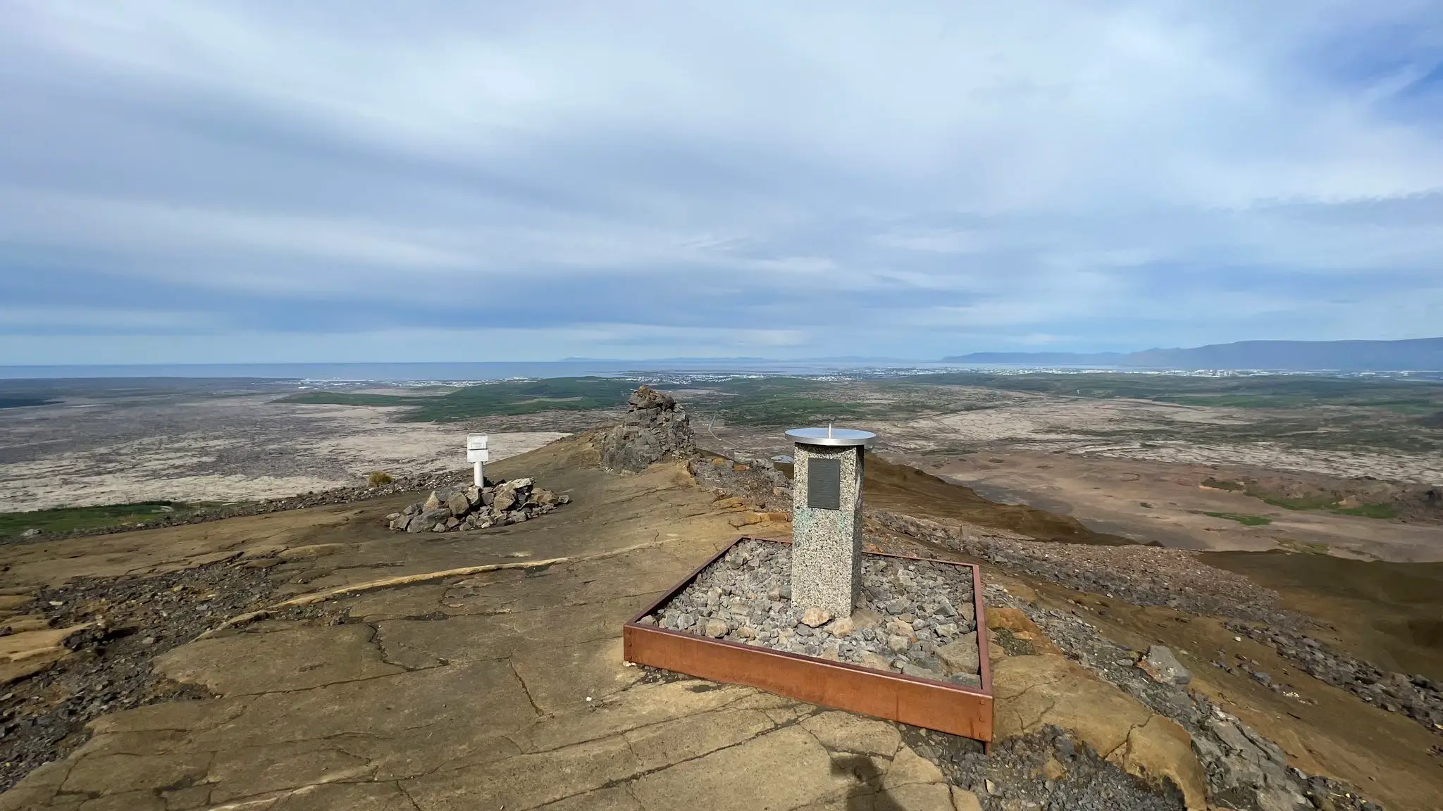 Summit area with Reykjavík in the background