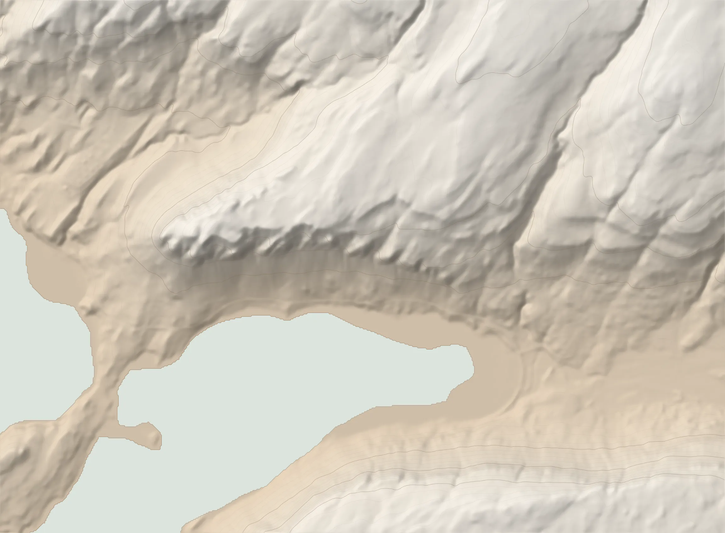 Shaded-relief map of the Þyrill (Thyrill) hike with the GPS track